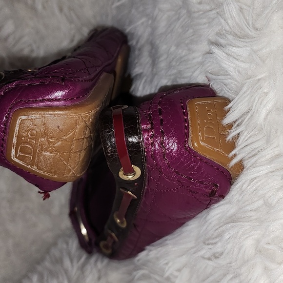 Dior Magenta Cannage Leather Tassel Detail Slip On Loafers - Picture 3 of 9